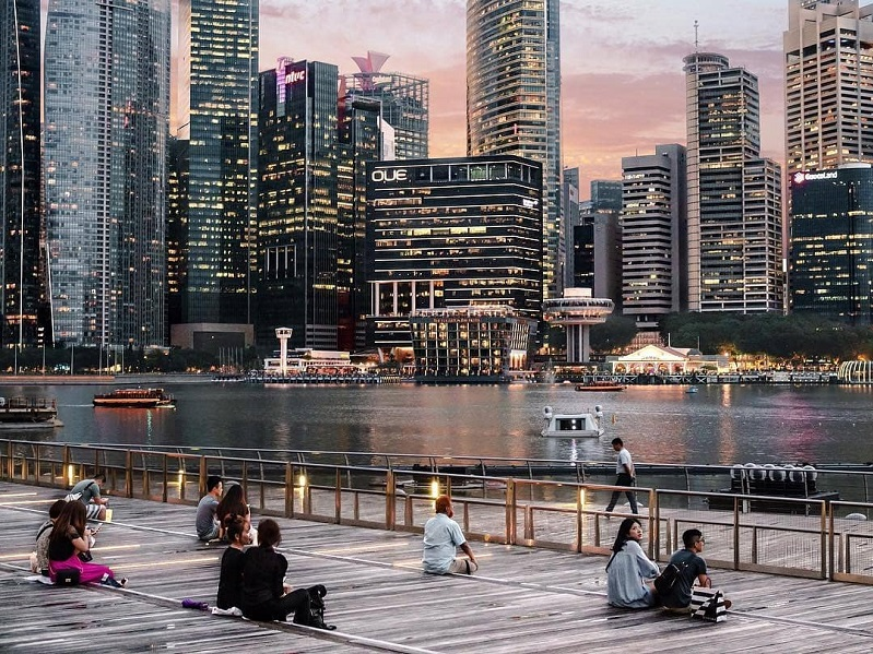 Các tòa nhà cao tầng được quy hoạch hiện đại, có cảnh quan đẹp và giảm thiểu giao thông cơ giới tại Singapore. Ảnh: Travelgear.