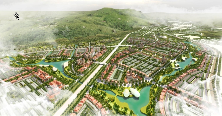 Phối cảnh Khu đô thị Liên Khương – Prenn, huyện Đức Trọng với quy mô 2.969 ha. Ảnh: Sở Xây dựng Lâm Đồng