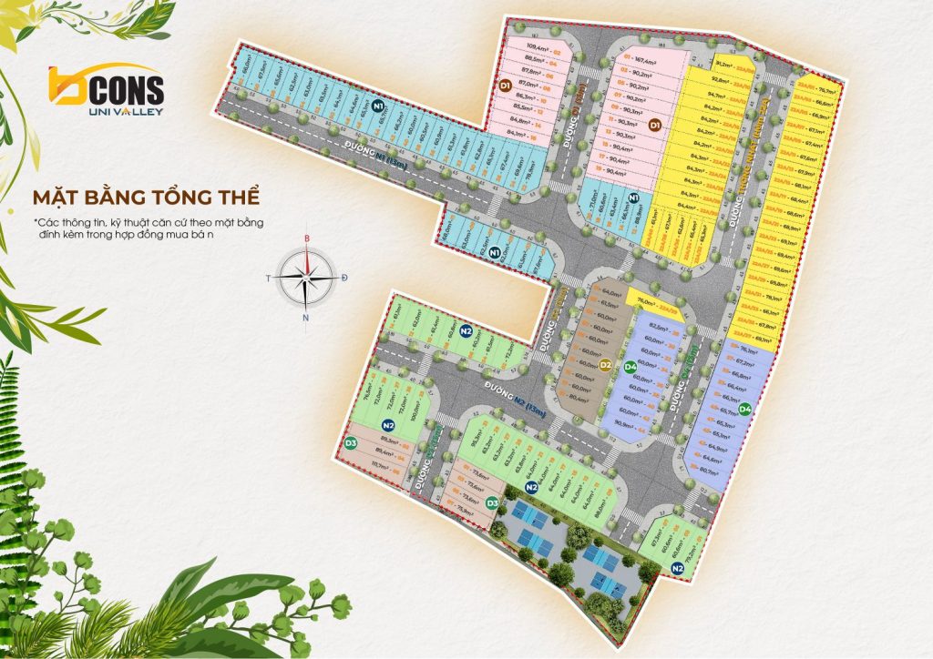 MẶT BẰNG DỰ ÁN NHÀ PHỐ BCONS UNI VALLEY