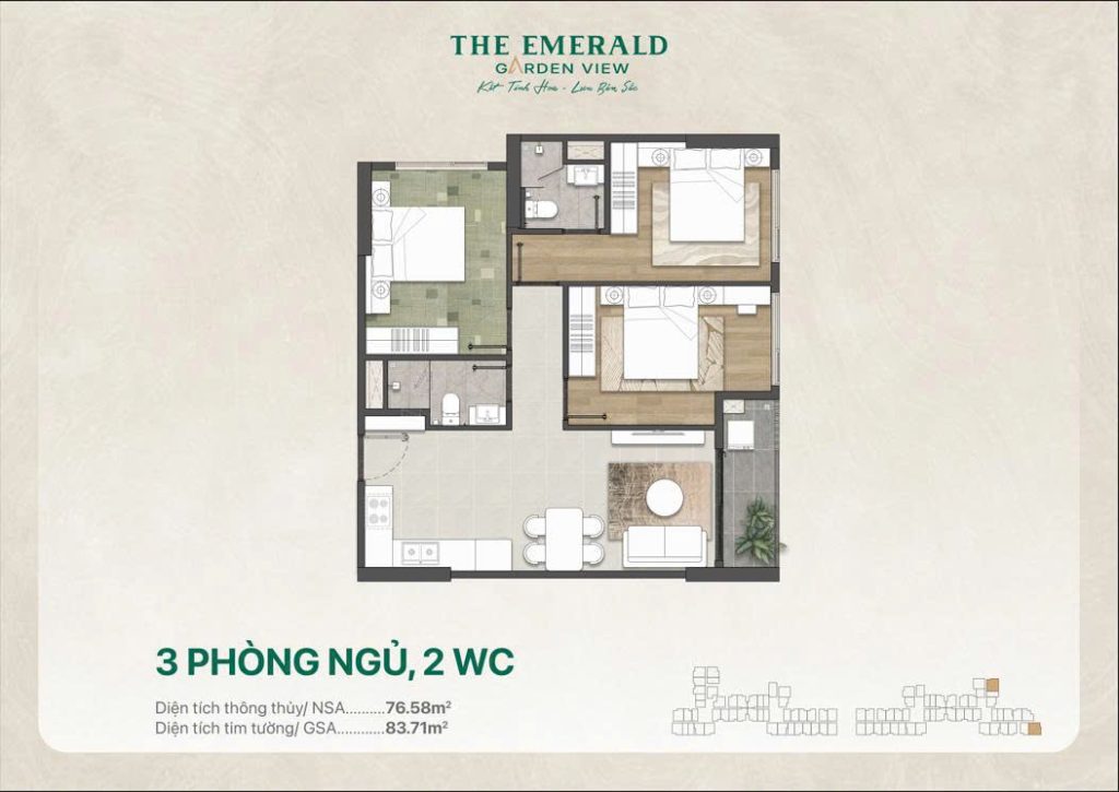 Thiết kế căn hộ The Emerald Garden View
