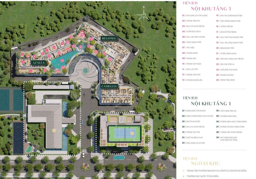 Mặt bằng tiện ích Nội Khu Setia Edenia
