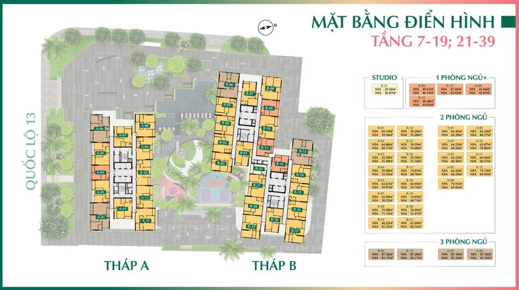 Mặt bằng căn hộ điển hình The Emerald Boulevard
