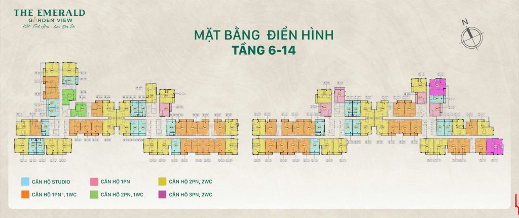 Mặt Bằng Điển Hình Tầng 6-14 The Emerald Garden View