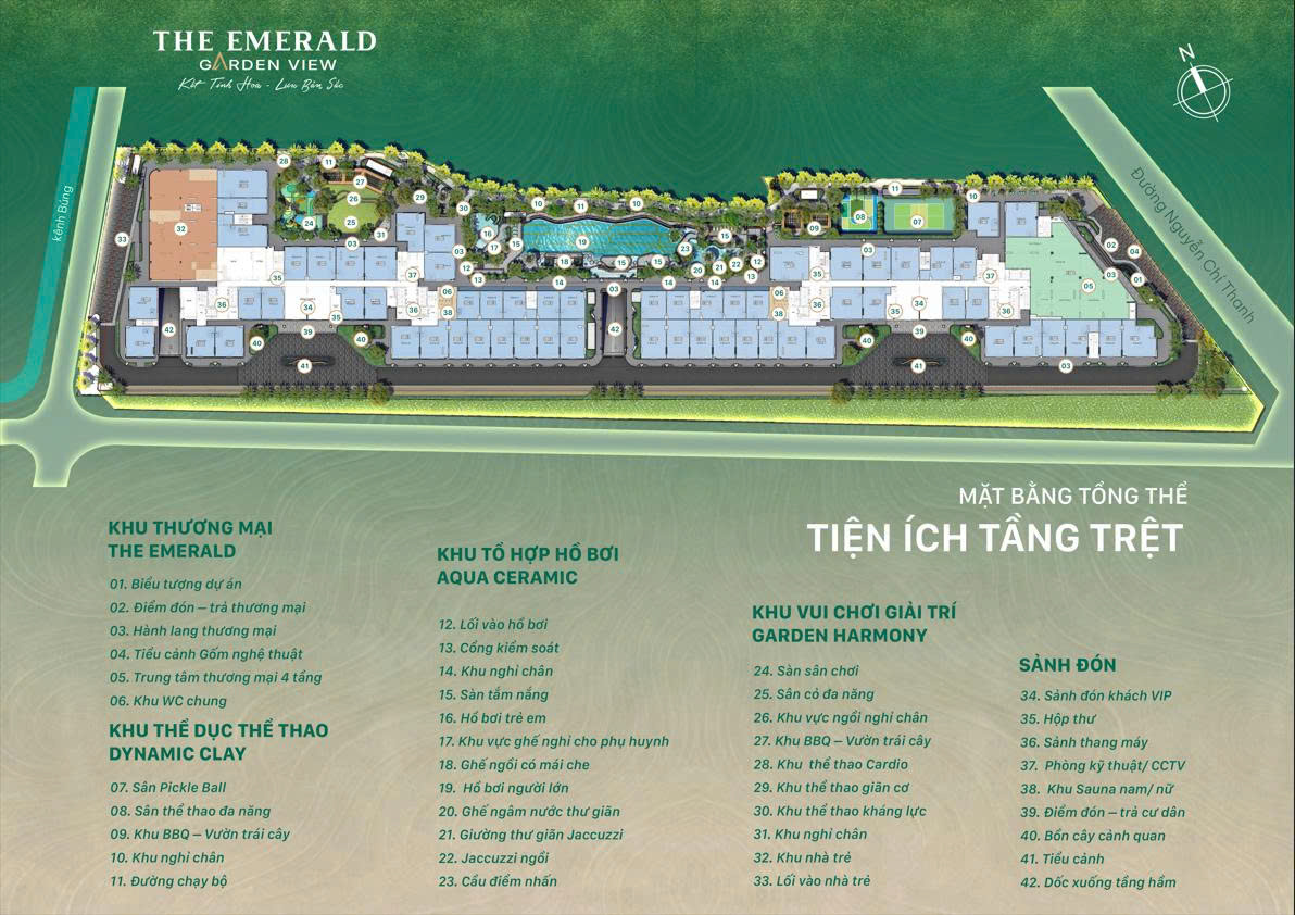 Mặt bằng tiện ích The Emerald Garden View
