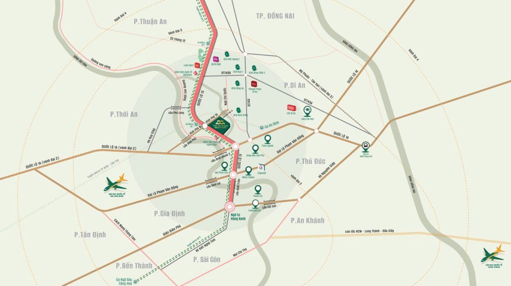 Bản độ vị trí The Emerald Boulevard & kết nối giao thông