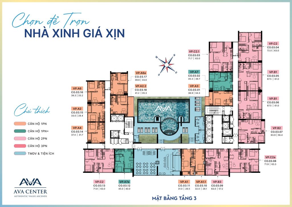 mat bang tang 3 du an ava center