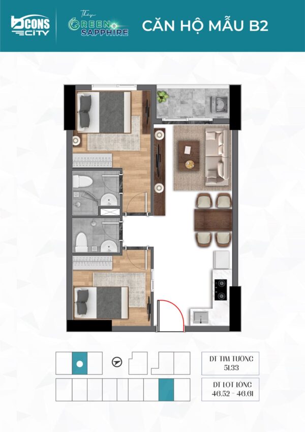 Layout thiet ke mau b2 can ho green sapphire