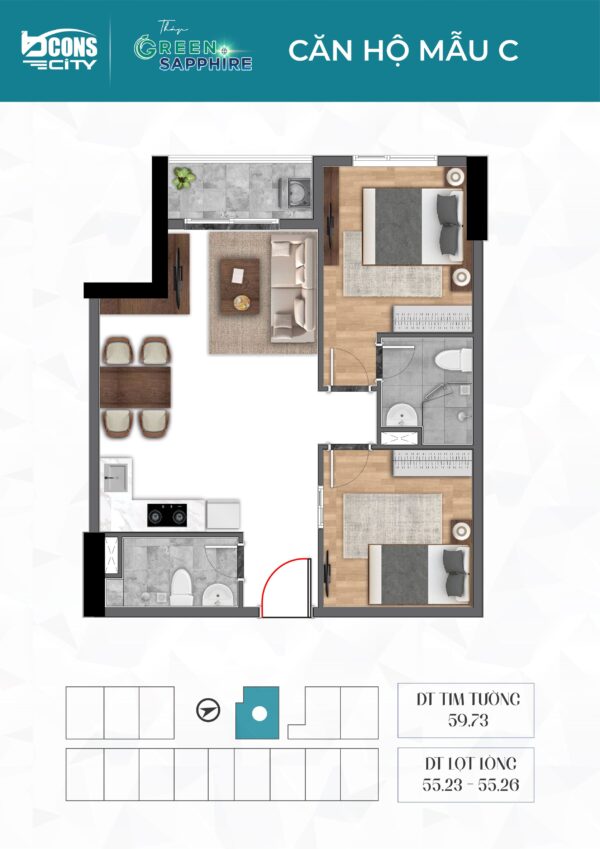 Layout thiet ke mau c can ho green sapphire