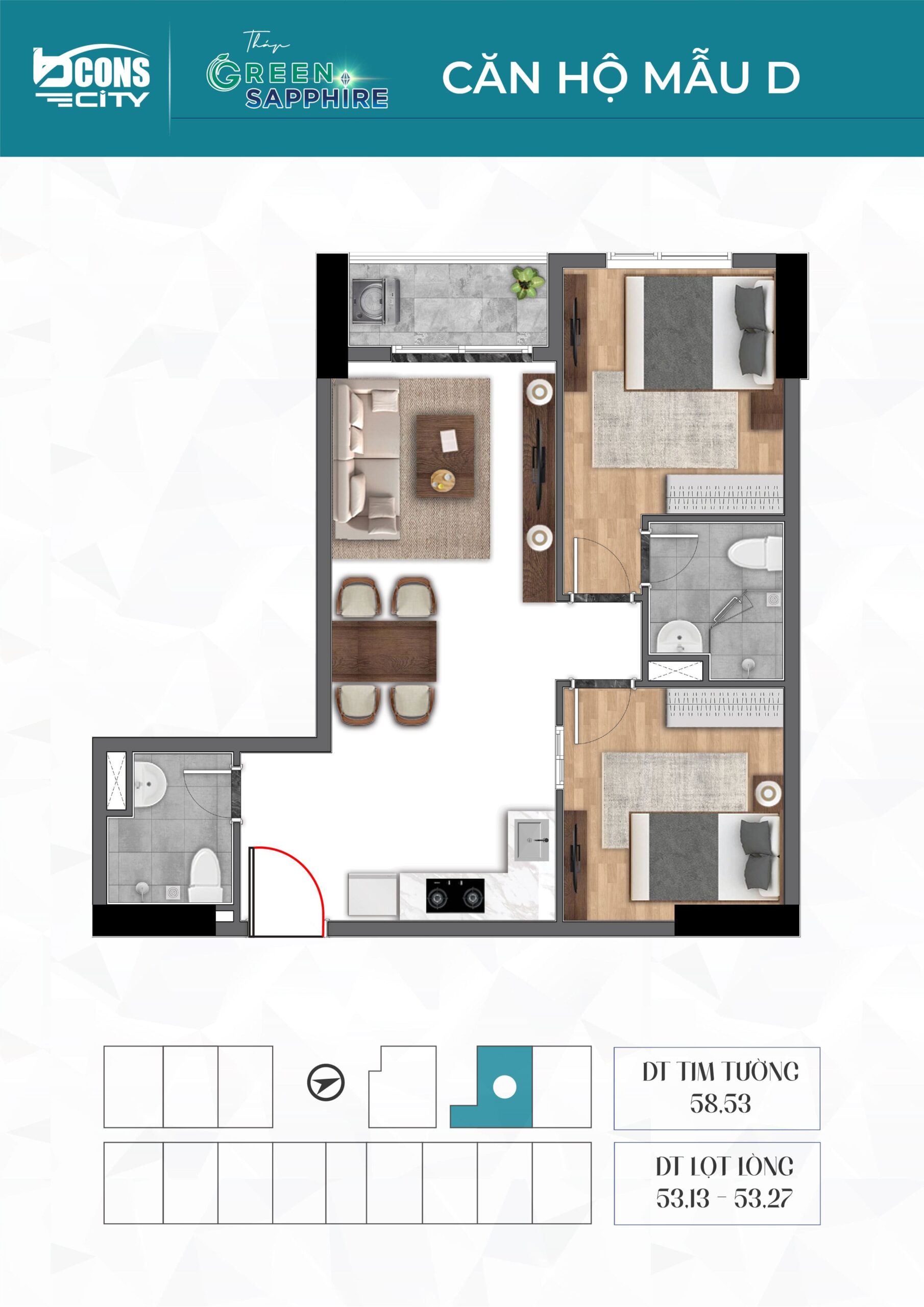 Layout thiet ke mau d can ho green sapphire
