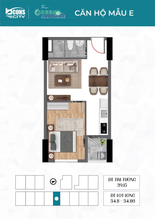 Layout thiet ke mau e can ho green sapphire