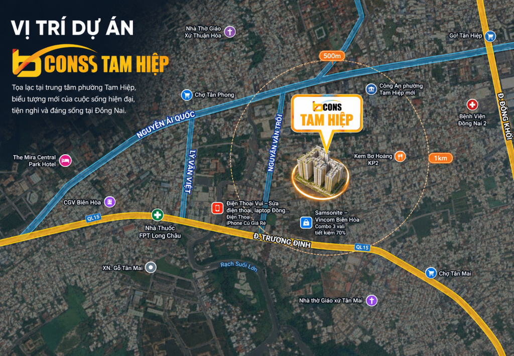 Vị trí Bcons Tam Hiệp Biên Hòa Đồng Nai